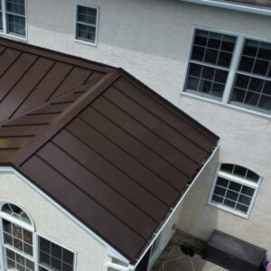 A close up of a new metal roof in Chester County PA