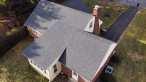 A drone shot of a lancaster county homeowners new roof