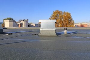 commercial flat roof on a sunny day